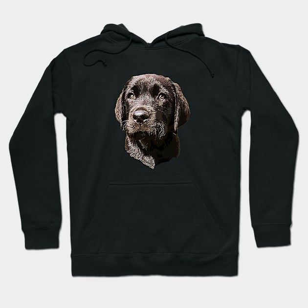 Labrador Retriever Black Puppy Dog Hoodie by ElegantCat